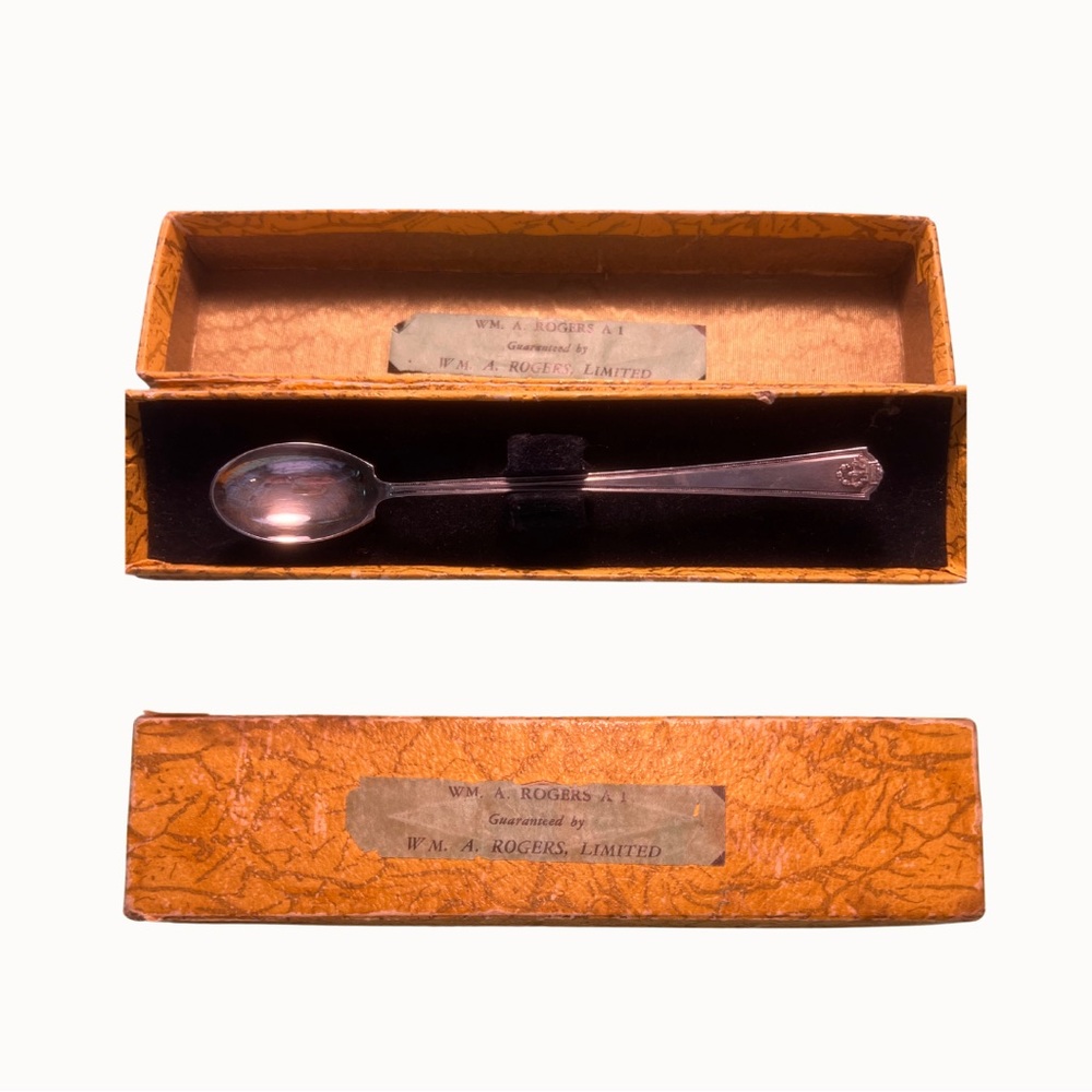 Antique Silver Spoon W.M. A. Rogers Limited in original gift box